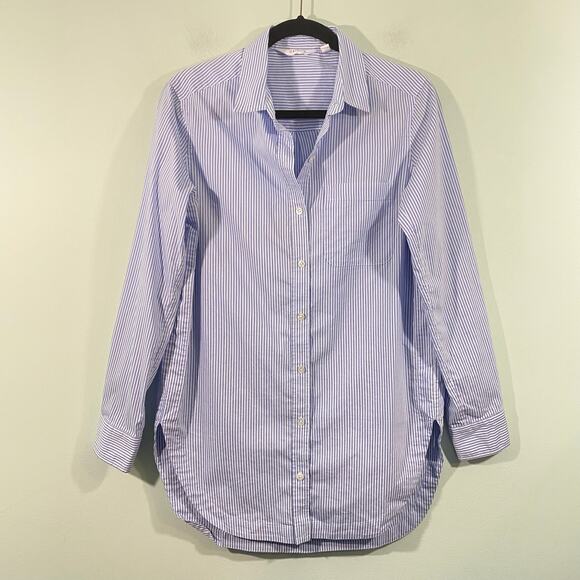 Athleta Women Blue Striped Long Sleeve Button Up Shirt Size XS - Picture 1 of 8